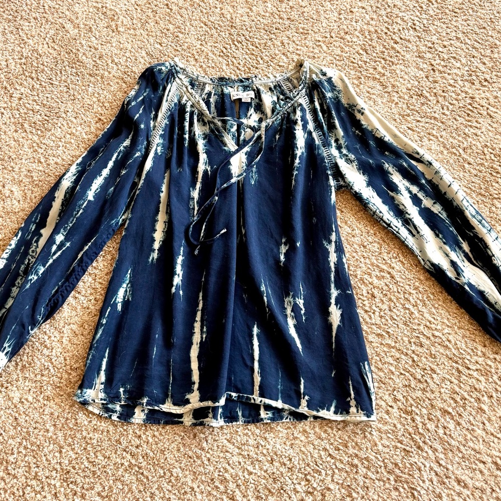 Boho Batik print Knox Rose Peasant Top
